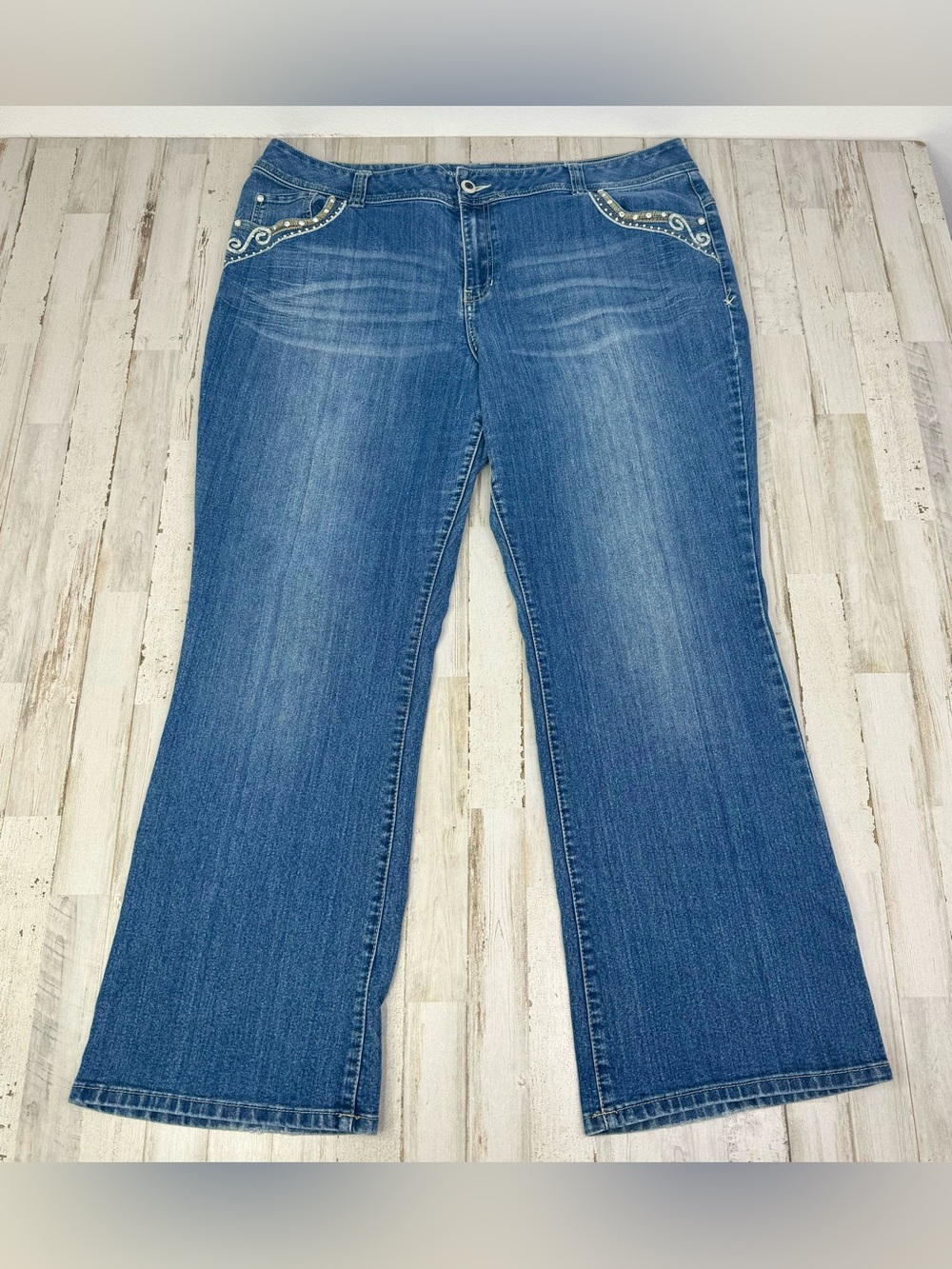 Lane Bryant Womens Slim Boot 24 (44x32) Jeans Blue Medium Wash High Rise
